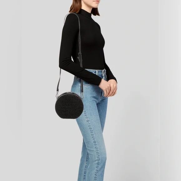 Brunello Cucinelli Round Raffia & Monili Crossbody Bag - Picture 2 of 13